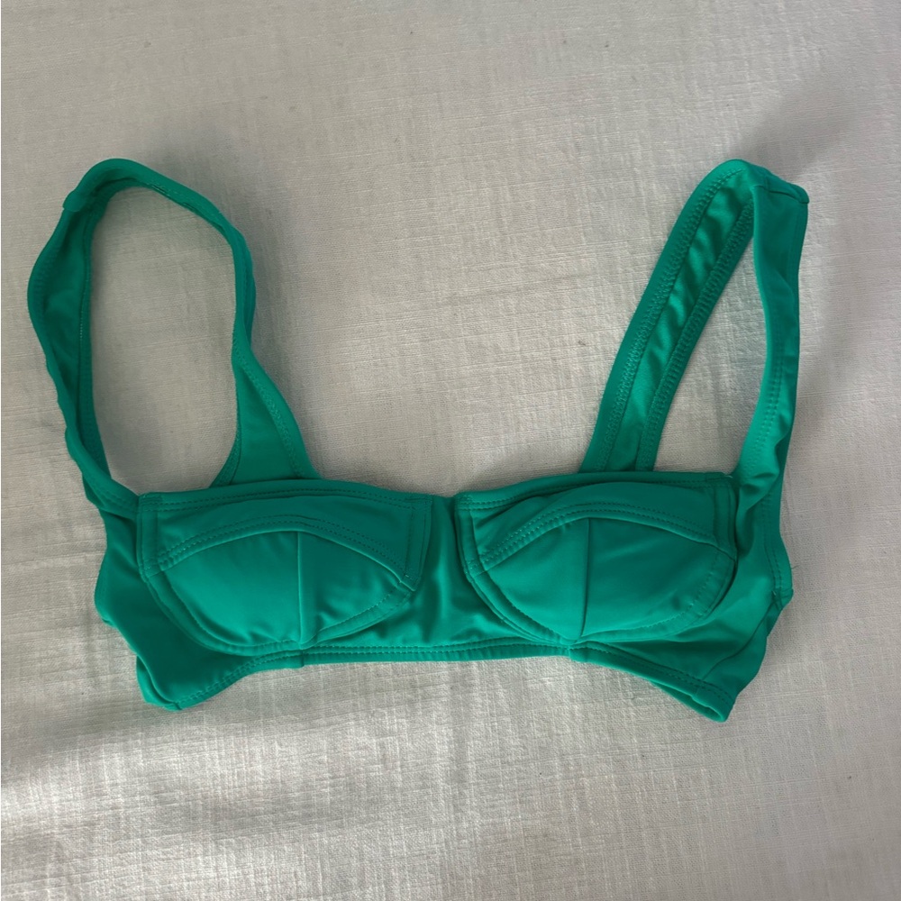 green target underwire bikini XS